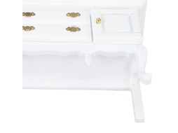 Armário Miniatura De Madeira 1/12 Casa De Bonecas Com Portas E Gavetas Abertas Branco