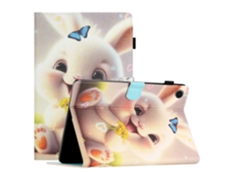 Capa De Couro Inteligente Para Tablet Lenovo Tab M10 Plus De 3ª Geração Com Desenho Colorido E Costura Aparente.