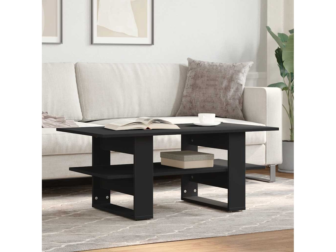 Vidaxl Mesa De Centro 102x55x42 Cm Derivados De Madeira Preto