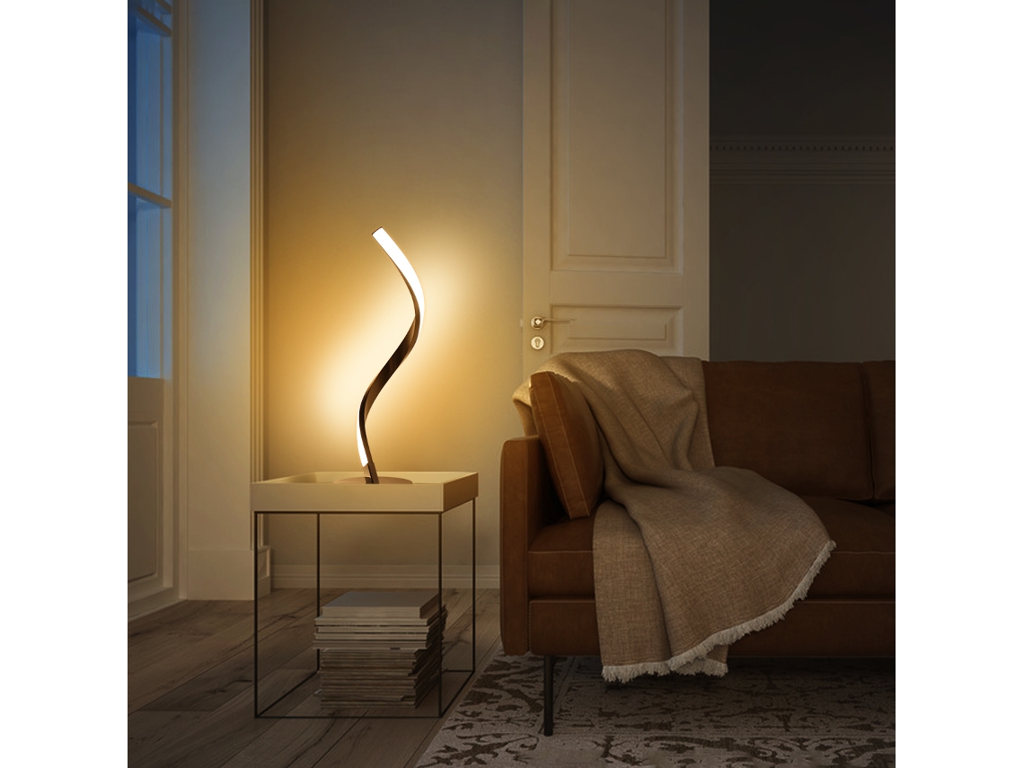 Lâmpada de Mesa Led Espiral 6w 3000k, Luz Quente, Quarto, Sala de Estar, Escritório | S/MARCA