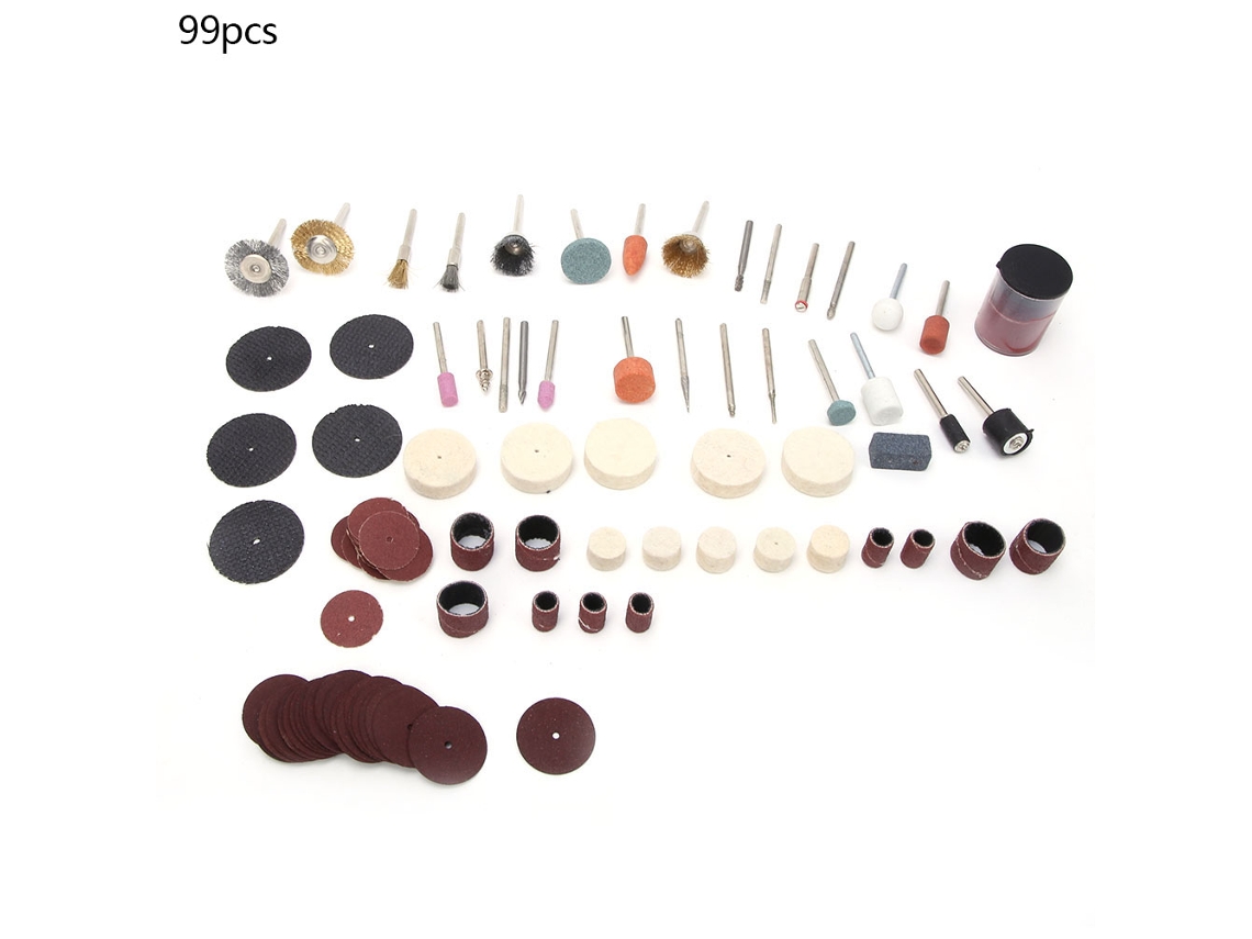 Conjunto De 99 Acessórios Para Ferramenta Rotativa: Moagem, Polimento, Lixa E Aperfeiçoamento