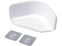 Conjunto De 2-prateleiras Canto Parede Em Plástico, Sem Furos, Triangulares, Para Banheiro E Cozinha