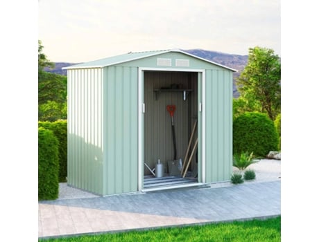 Caixa de Abrigo de Jardim em Folha de Metal para Ferramentas Chalet Nature SOANA GARDEN SHED (213x127x195cm)
