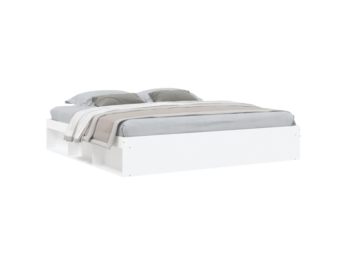Bed Frame, Bed Frames Vidaxl Branco Madeira Processada (200 X 200 Cm)