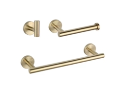 Conjunto De Acessórios Para Banheiro Dourado De 3 Peças Toalheiro De 40 Cm, Gancho Para Roupas, Suporte Para Papel Higiênico, Aç Aquaforge