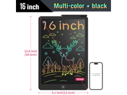 Tablet De Escrita Lcd 16 Polegadas, Grande Quadro Desenho Eletrônico Com Cores Vibrantes, Tela Apagável, Brinquedo Educativo Perfe Aquaforge