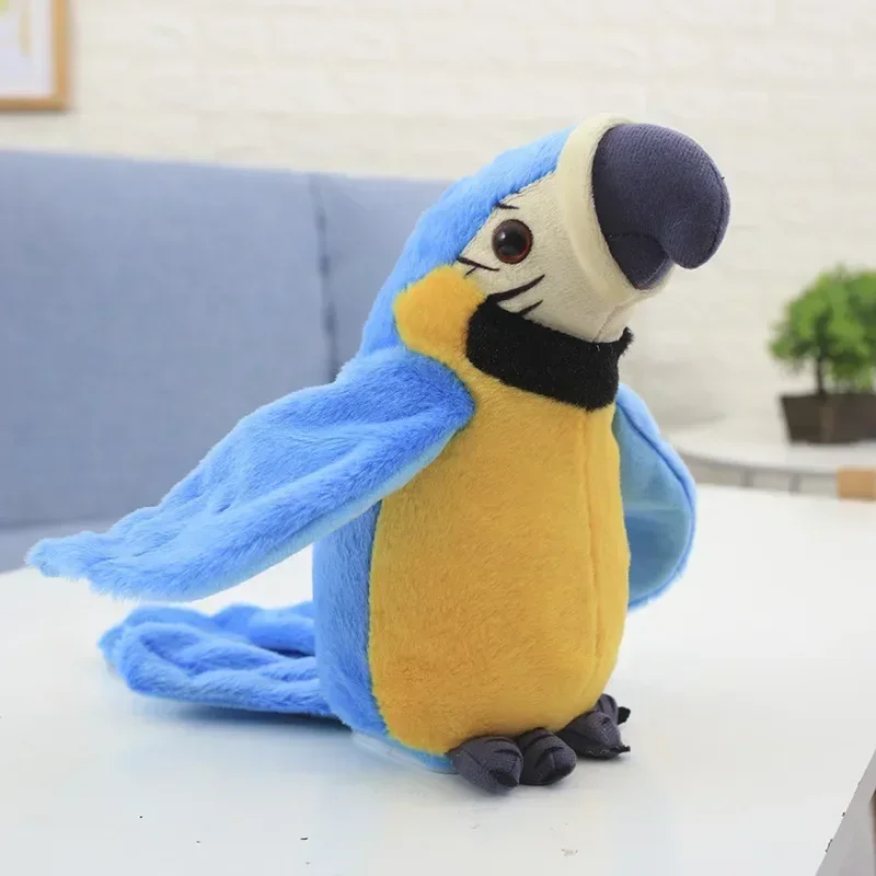 Arara de Pelúcia Falante Que Repete Suas Palavras e Possui Gravação Eletrônica. MDUG (20cm)