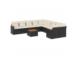 Garden Sofa Set, Garden Sofa Sets Vidaxl Preto Rattan / Vime (n/a)