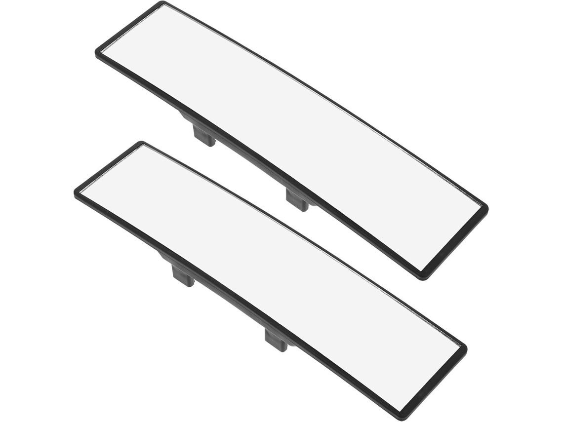 Espelho retrovisor interno transparente de plástico, conjunto de 2 peças para carro, branco, para melhor visibilidade.