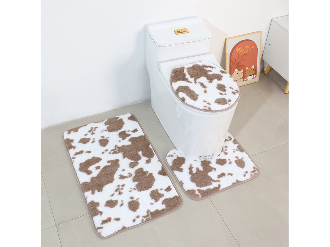 Tapetes de Banho Antiderrapantes Absorventes de Secagem Rápida para Decoração de Banheiro Grão Bege EVELTEK 50x80cm