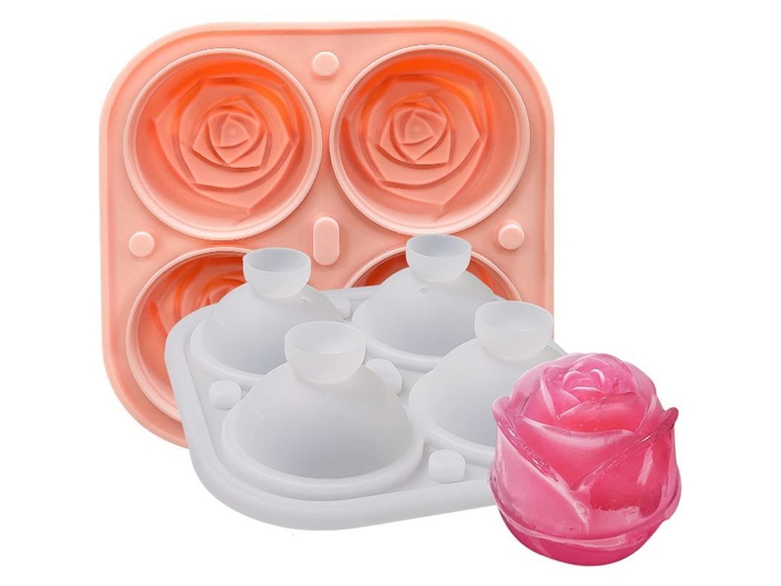Moldes De Gelo De Silicone Apiláveis Laranja Com Tampa Anti-goteo Para Cocktails Whiskey Jelly