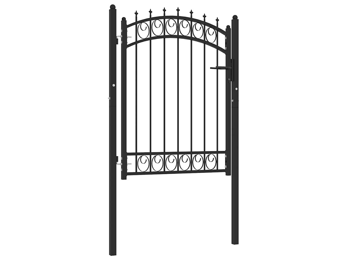 Vidaxl Portão De Cerca Emmen Com Pontas De Aço 103x109,5 Cm Preto