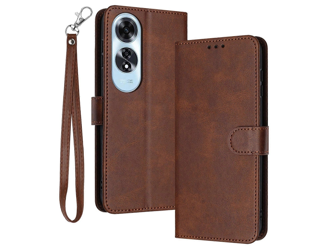 Compre Capa Para Celular Oppo A60 4g Em Couro Pu Com Suporte Tipo Carteira E Capa Flip Marrom