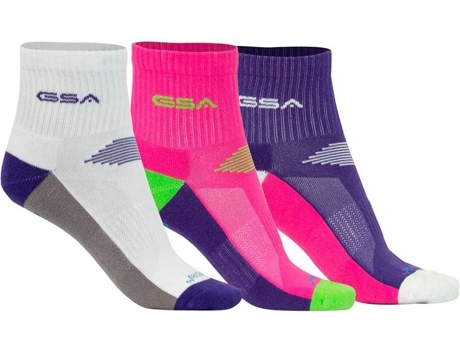 Pack 3 Pares Meias para Mulher GSA Hydro+ 640 Performance Quarto 3 Pares Multicor para Corrida (EU 36-40)