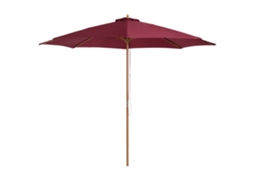 Guarda sol de Jardim Reto, Madeira, Poliéster, Ø3x2,5m, Vermelho ORBITRA COMMERCE