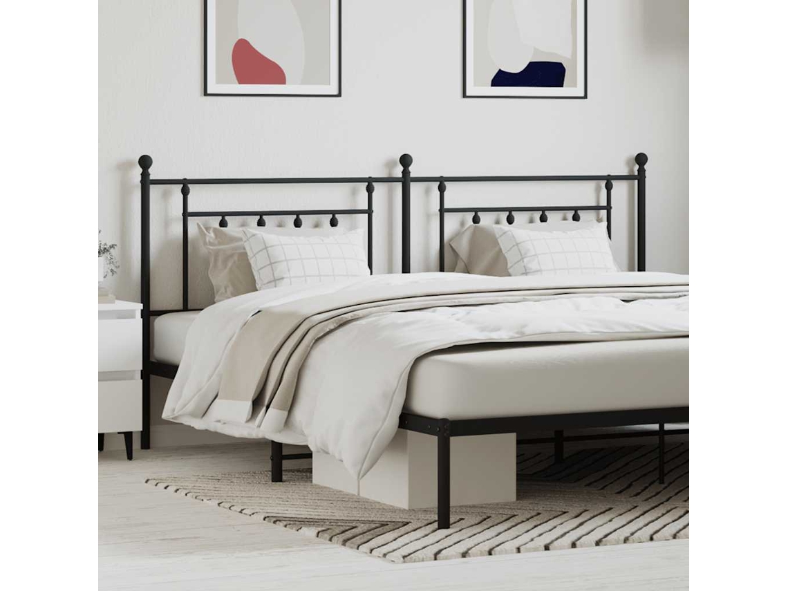 Vidaxl Cabeceira De Substituição 200 Cm Metal Preto