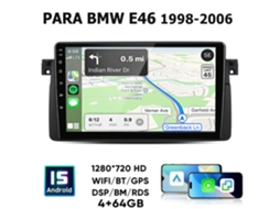 Ecrã Android 15 Para Bmw E46 1998-2006 9 Polegadas 4gb+64gb Wifi 8 Núcleos Sem Fios Carplay Android Auto Junsun
