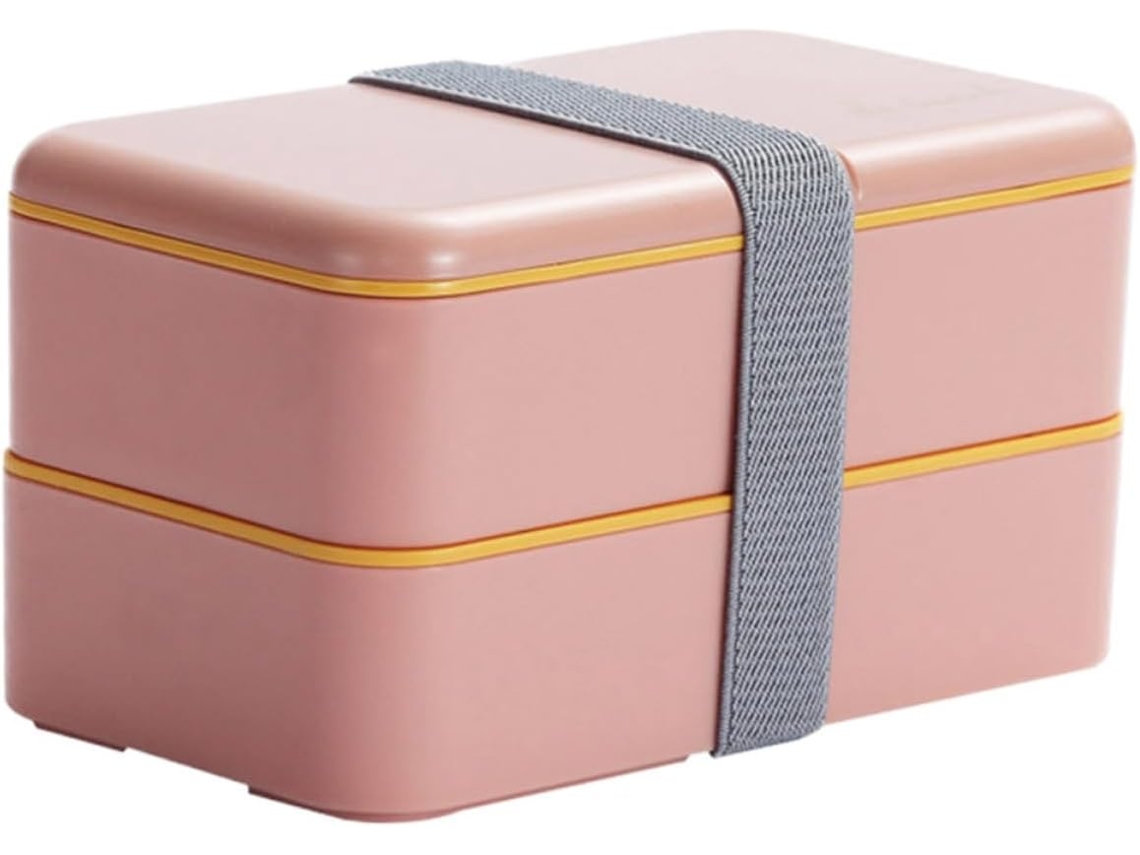 Marmita Japonesa Bento De Dupla Camada, 1, 2l, Com Compartimentos Separados E Feita De Material Pp Pe, Ideal Para