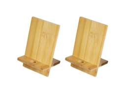 Suporte De Madeira Para Telemóvel Com Furo Para Cabo Bamboo