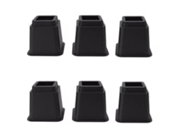 6pcs Elevadores de Móveis 5 Polegadas Plástico Preto Ergonomico para Cama Sofa Poltrona Home Office | S/MARCA
