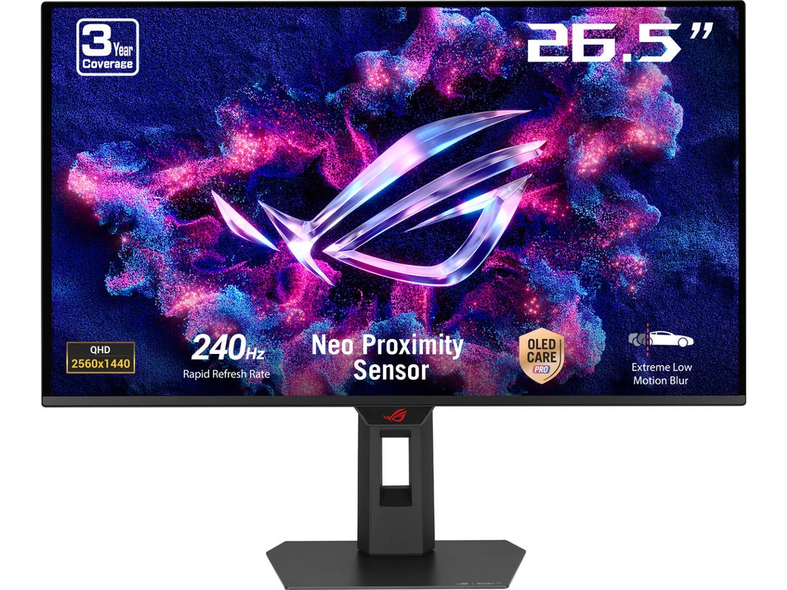 Monitor Gaming ASUS XG27AQDMES Rog Strix Oled (26.5'' - Quad HD - 0.3 ms - 240 Hz - Preto)