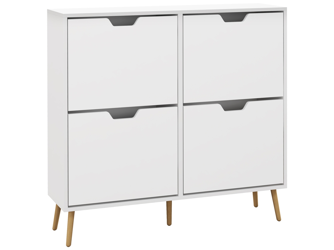 Sapateira Melamina de Madeira Cor Branco 95x26x95 cm Homcom