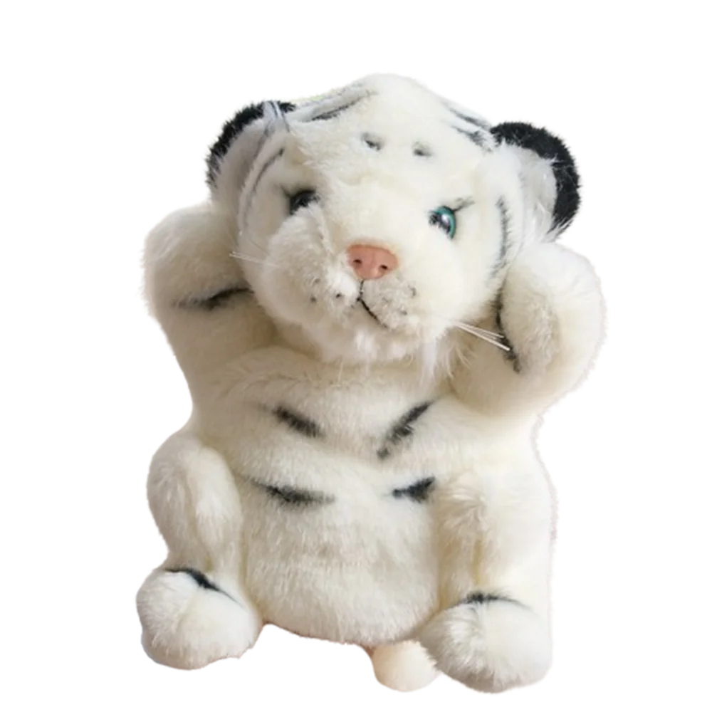 Fantoche de Mão Tigre de Pelúcia da Story Animal, 20cm MDUG (branco)