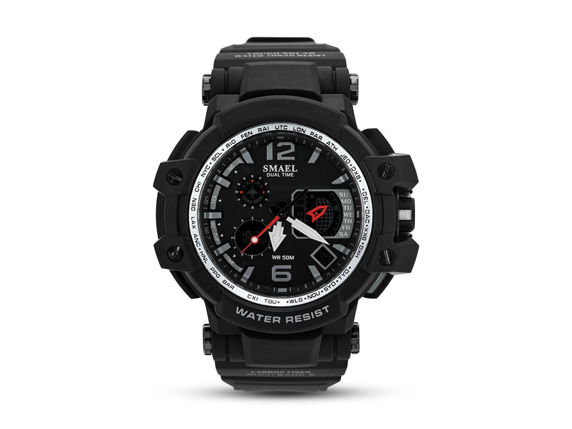 Reloj Hombre De Doble Pantalla Analógico Y Digital Multifuncional Redondo