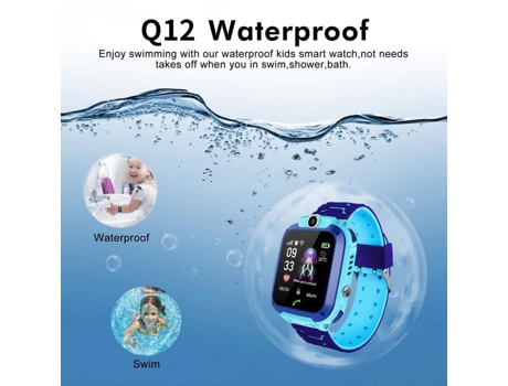 Ifcowrelógio Inteligente Gps Infantil Azul À Prova D'Água Relógio Inteligente Infantil Câmera Sensível Ao Toque Chamada Sos Rastreador Anti-Perd