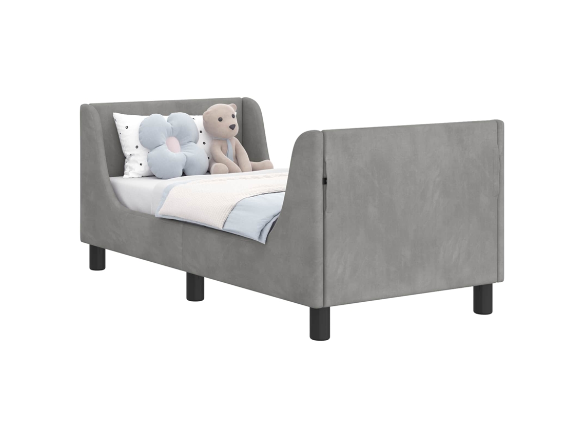 Estrutura de Cama para Criança com Cabeceira Cinzento Claro MAISON EXCLUSIVE