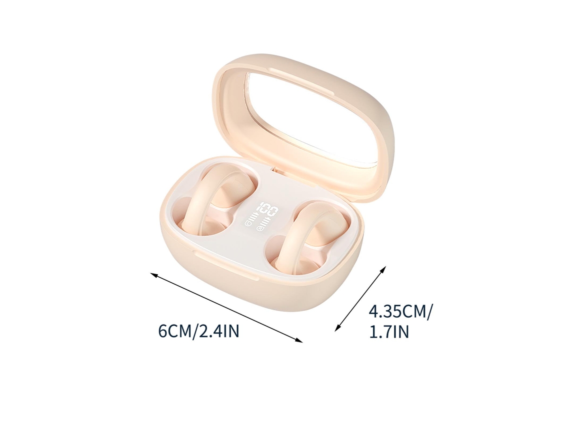 Auriculares Bluetooth Sem Fio 5.3 com Clipe de Ouvido Tipo Clipe de