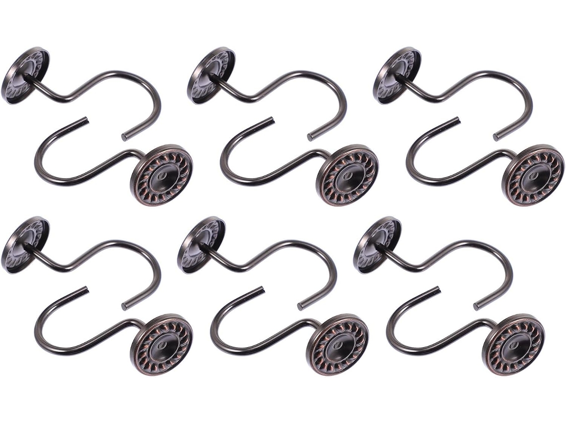 Conjunto De 12 Ganchos Decorativos E Polidos Para Cortina Chuveiro,