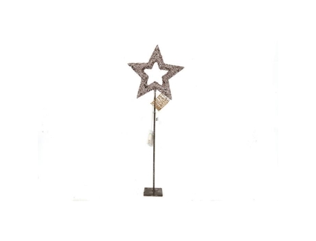 Decoração de Luzes de Natal Estrela Design Castanho Cobre Prata