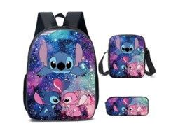 Mochila Stitch Conjunto De 3 Mochilas Infantis Com Lancheira E Estojo Para Lápis, Ideal Escola, Atividades Ao Ar Livre, Viagens Aquaforge