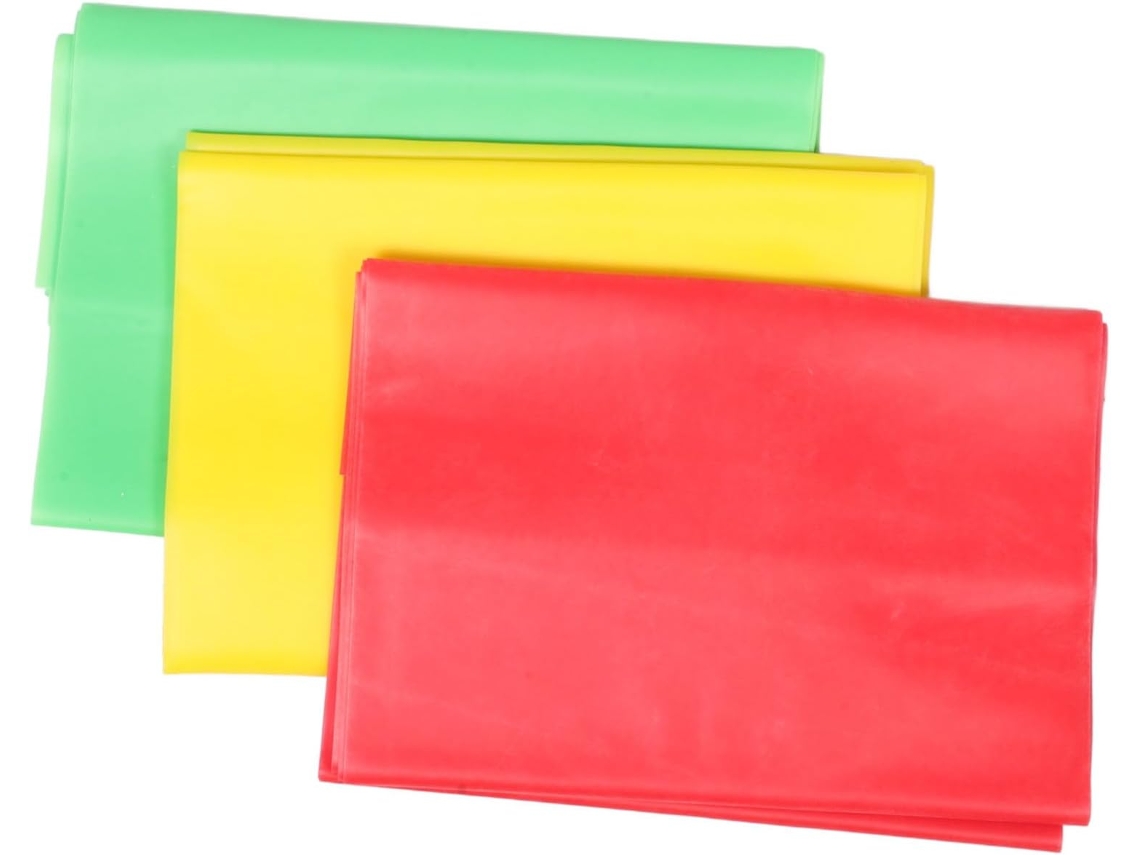 Eringogo Conjunto De 3-faixas Elásticas Resistência Nas Cores Vermelha, Amarela E Verde Para Alongamento