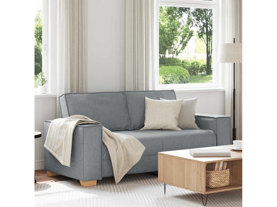 Vidaxl Sofá De 2 Lugares Cinza Claro 180x78x84 Cm Tecido