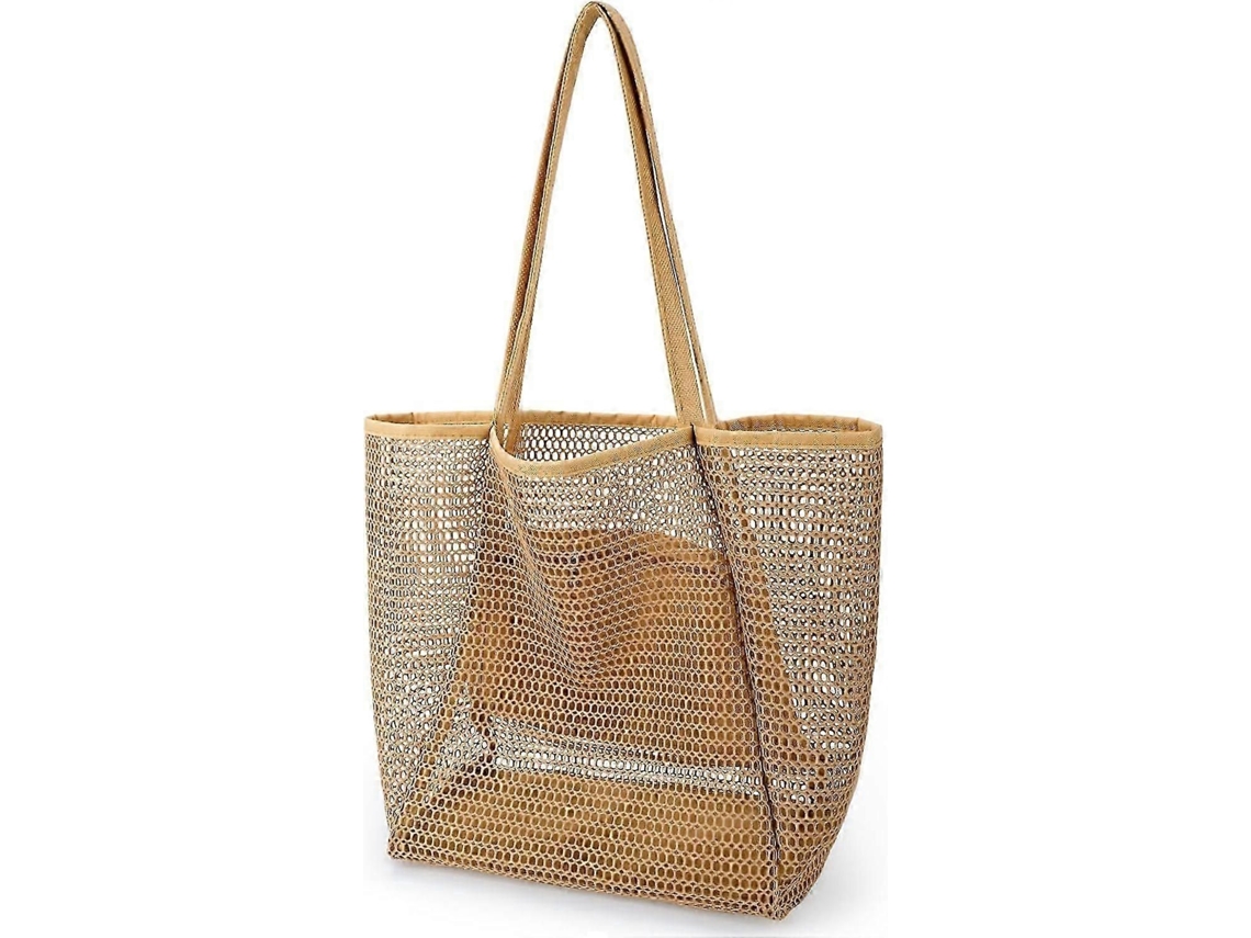 Bolsa de Verão Casual Bolsa Dobrável e Reutilizável para Compras, Piquenique, Piscina e Viagens Cáqui GOKOCO