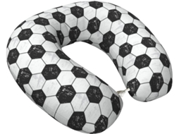 Travesseiro de Viagem Futebol em Espuma Viscoelástica Essencial Pescoço para Suporte Zíper Leve Viagens Carro