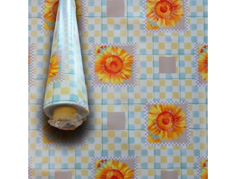 Toalha de Mesa TEYKOS Mega Estoque Rolo Metros Oleada Residências PVC Amarelo (A140 cm 140 cm)