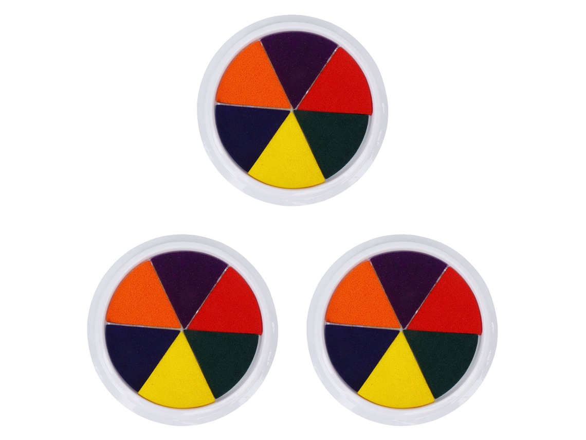 3 Blocos de Tinta Lavável 6 Cores Artesanato DIY S/MARCA