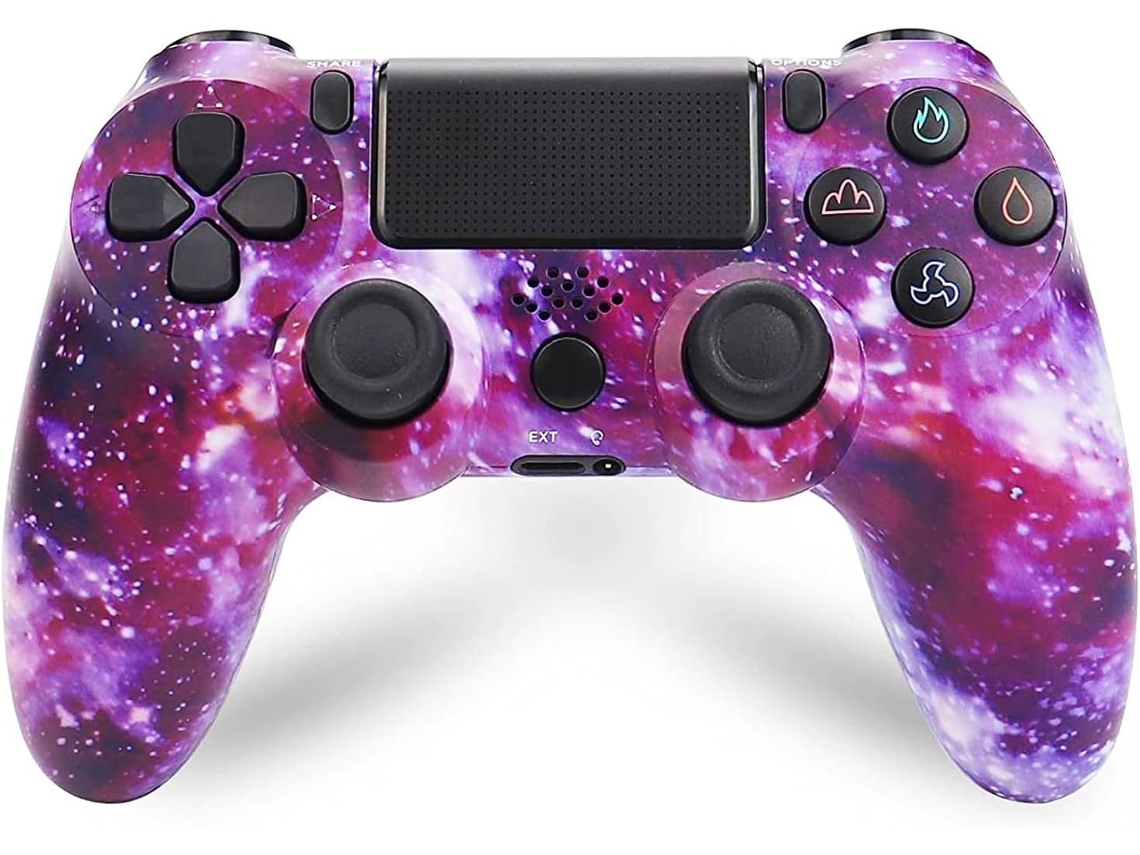 Controlador Ps4 Controlador de Jogo Sem Fio Ps4 Controller para Playstation 4 com Dupla Vibração e Cabo de Carregamento Galáxia Roxa YIZHOOD