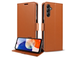 Capa Flip Para Celular Samsung, Textura Lisa.marrom-a21s