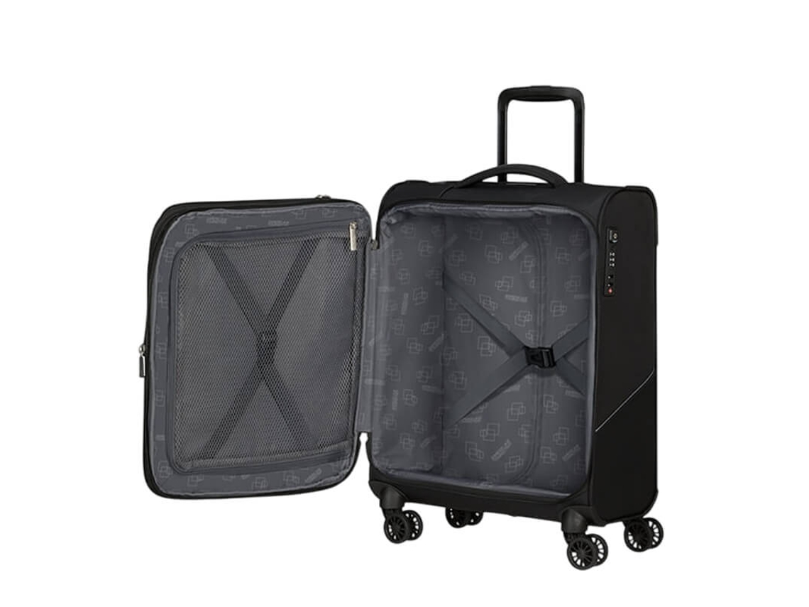 Mala de Cabine AMERICAN TOURISTER 149498-1041 (Preto - 100 % poliéster - 55 x 40 x 23 cm)