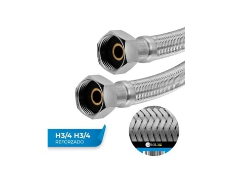 Mangueiras H3/4 Super Reforçadas Gardena - Aço Inoxidável, Epdm Atóxico, Latão Niquelado - Pacote Com 10 Unidades.