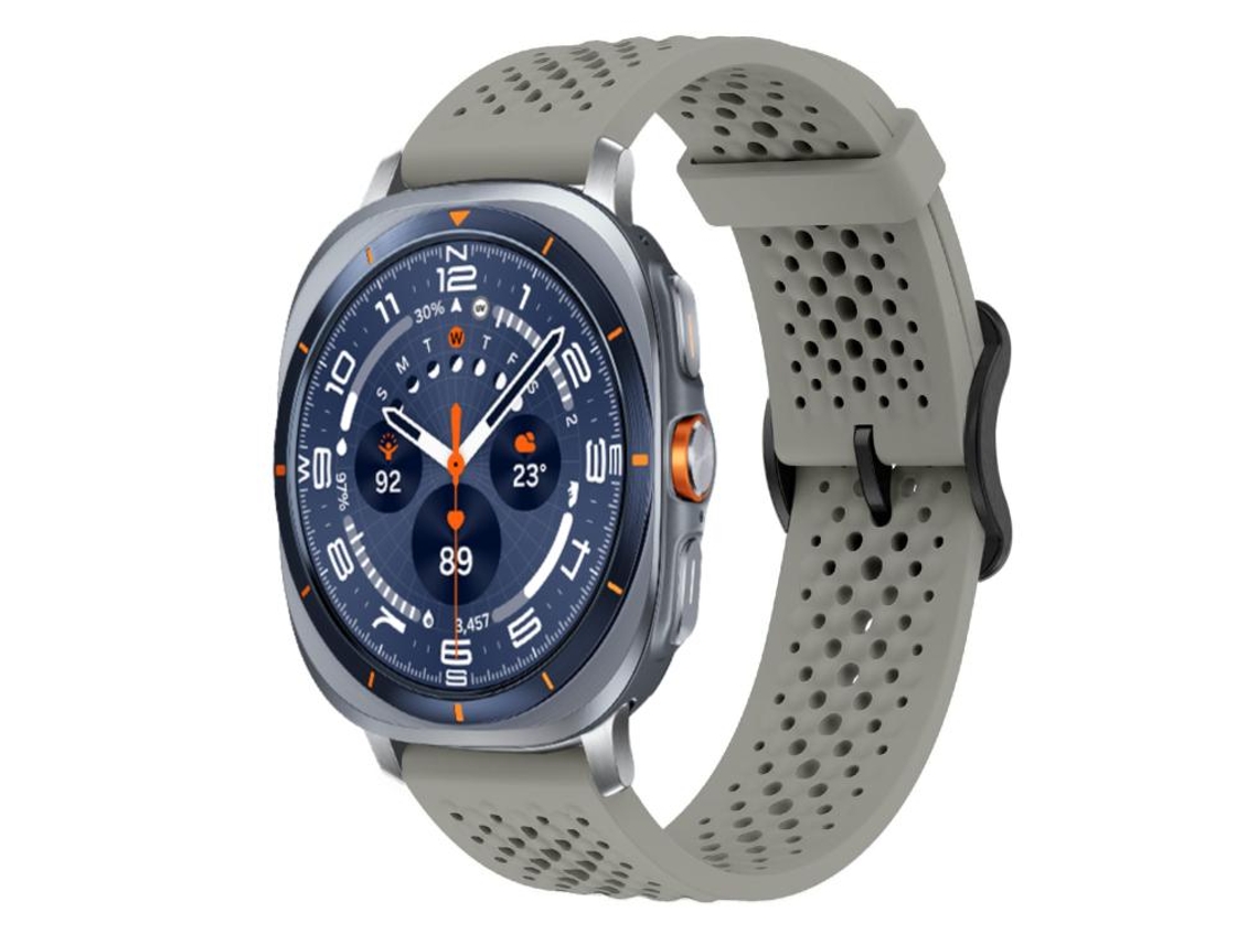 Bracelete Para Samsung Galaxy Watch Ultra - Silicone Respirável (47mm) - Cinza Titânio
