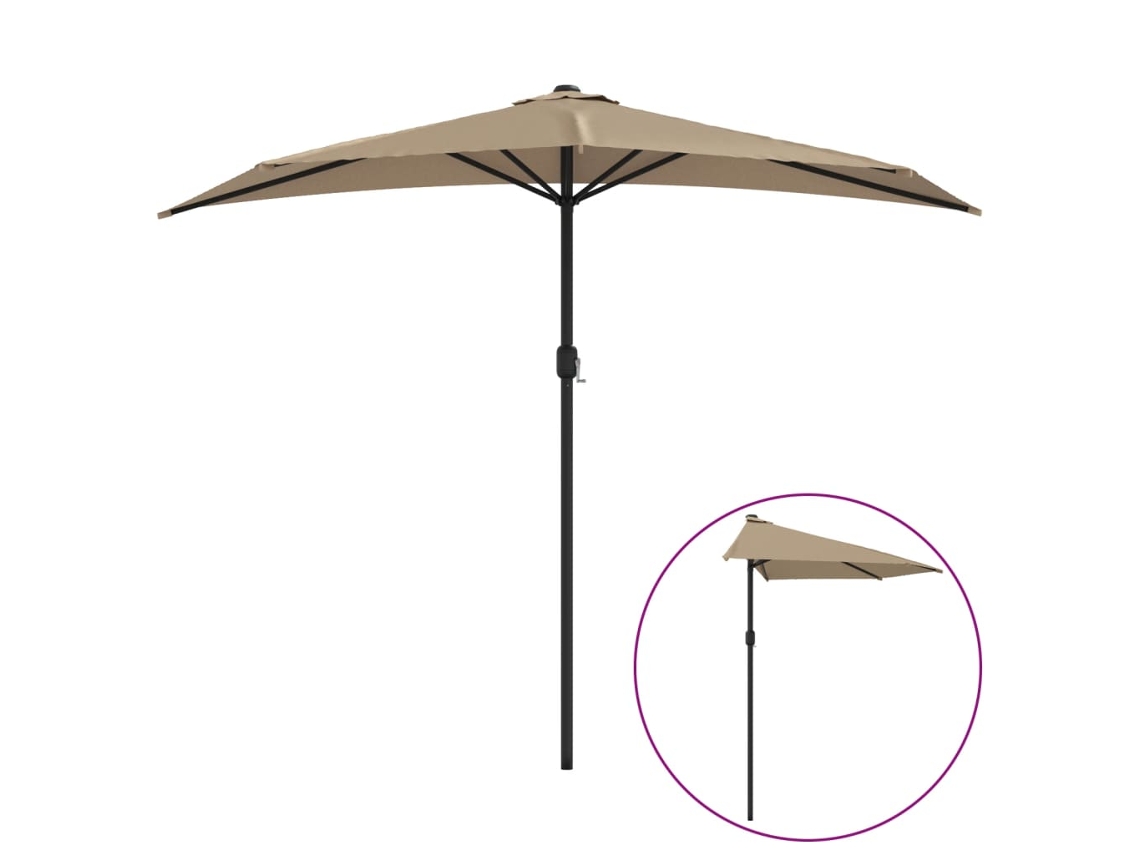 Balcony Parasol, Balcony Parasols Vidaxl Cinzento-acastanhado Tecido (n/a)