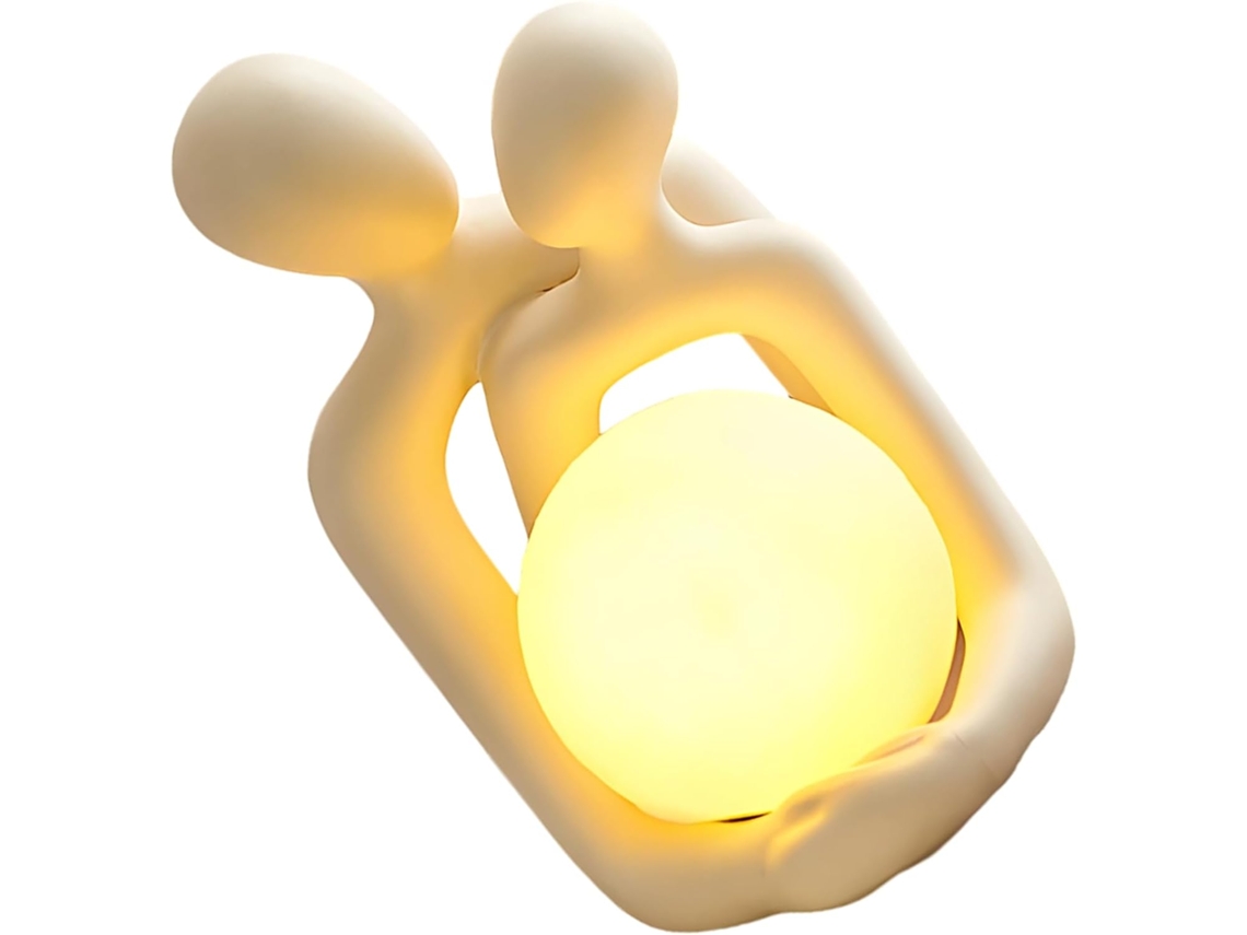 Luminária Noturna Para Casais Figuras De Cerâmica Arte Abstrata