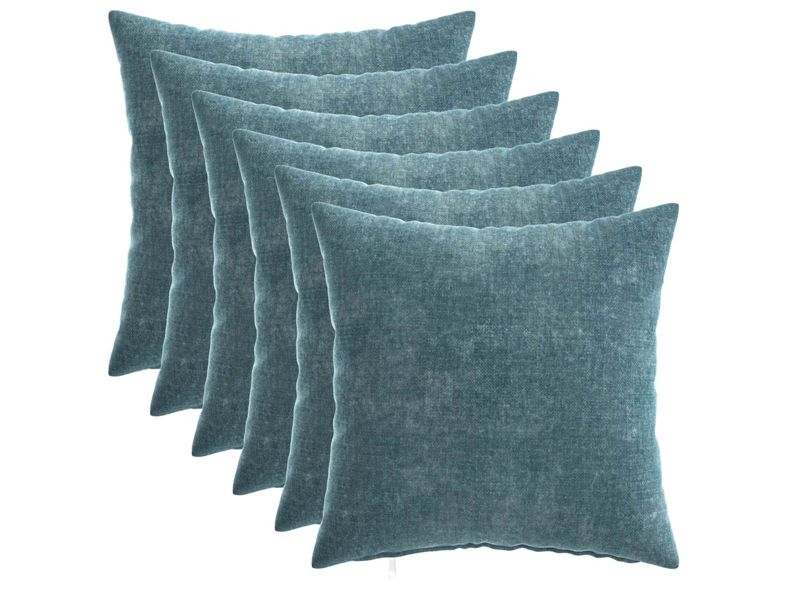 Vidaxl Almofada Almofada 6 Unidades. Tecido Chenille Azul Heerlen 40 x 40 cm