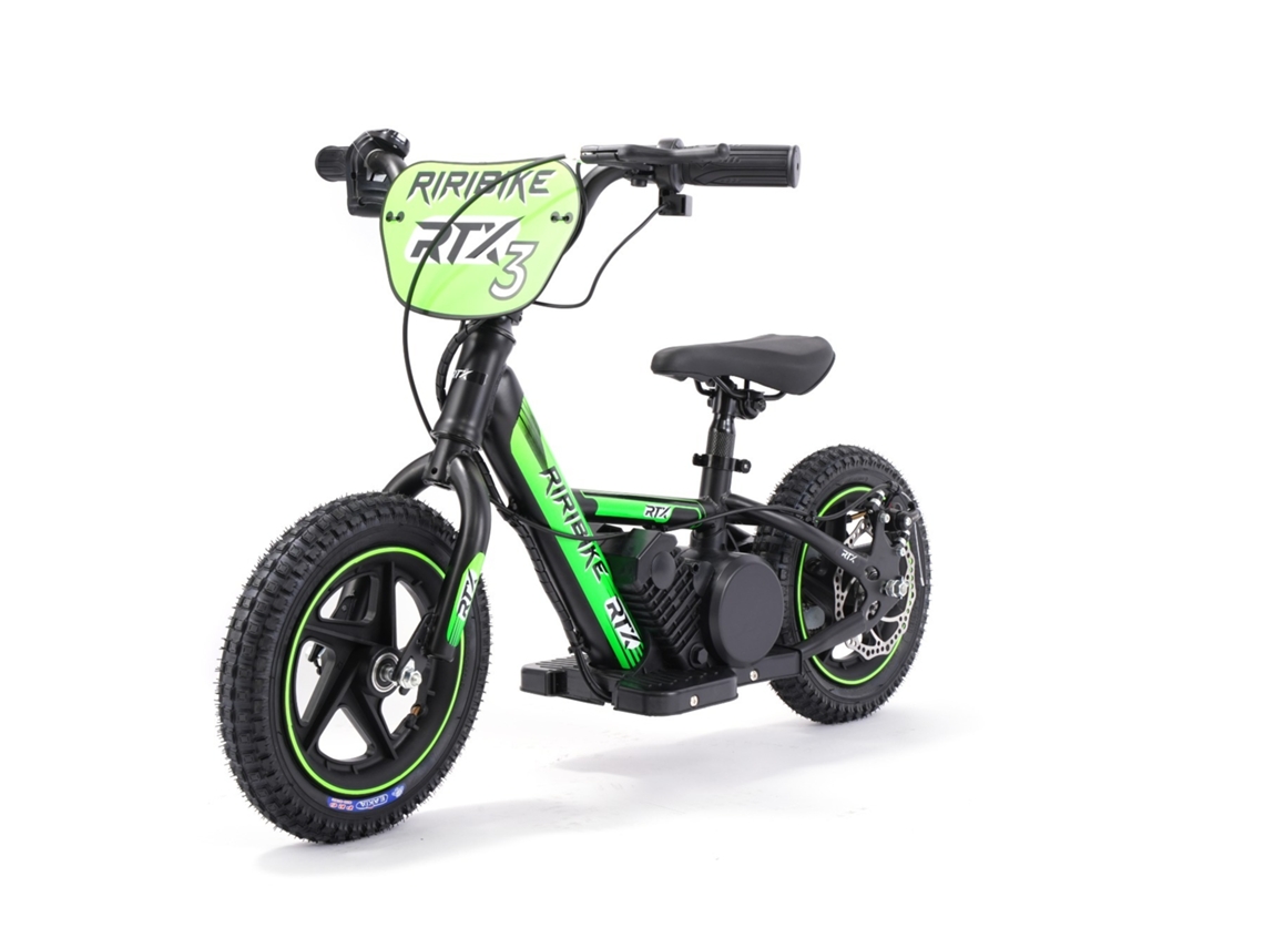 Bicicleta Elétrica Infantil Riribike Rtx3 24v (12"), Bateria De Lítio, Motor De 100w, Freio A Disco,verde