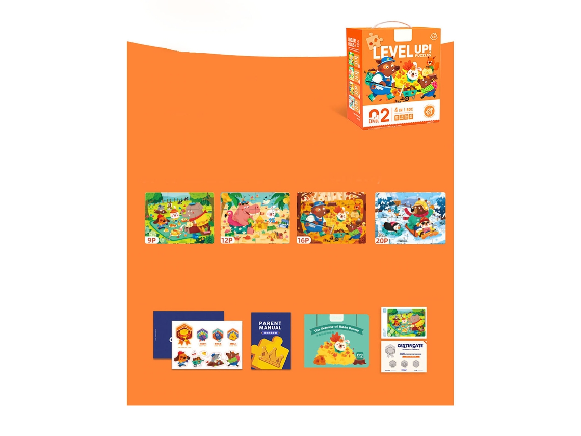 Quebra-cabeças ATS para crianças: Treinamento de raciocínio lógico e destreza manual, Brinquedos educativos para a primeira infância - Fase 2 MD3217